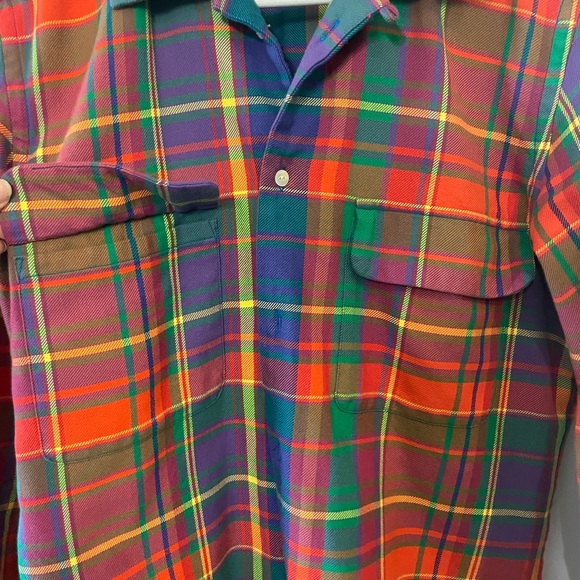 Ralph Lauren plaid shirt with leather elbows - Picture 6 of 8